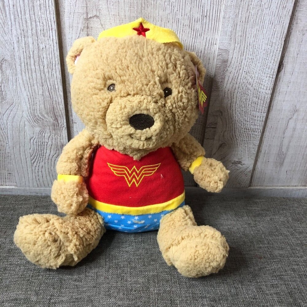 Hallmark Wonder Woman Teddy Bear Sewn Eyes Sitting Plush Stuffed Toy Plushie